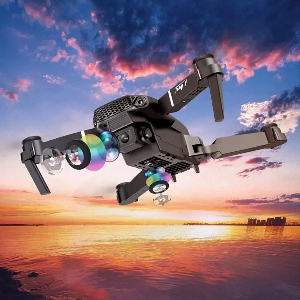 4K GPS Dual HD Camera Drones WiFi Foldable With 3 Batteries by HTT Global