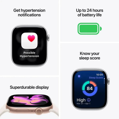 Apple Watch Series 11 Smartwatch 42mm Space Grey Aluminium Black Sport Band S/M