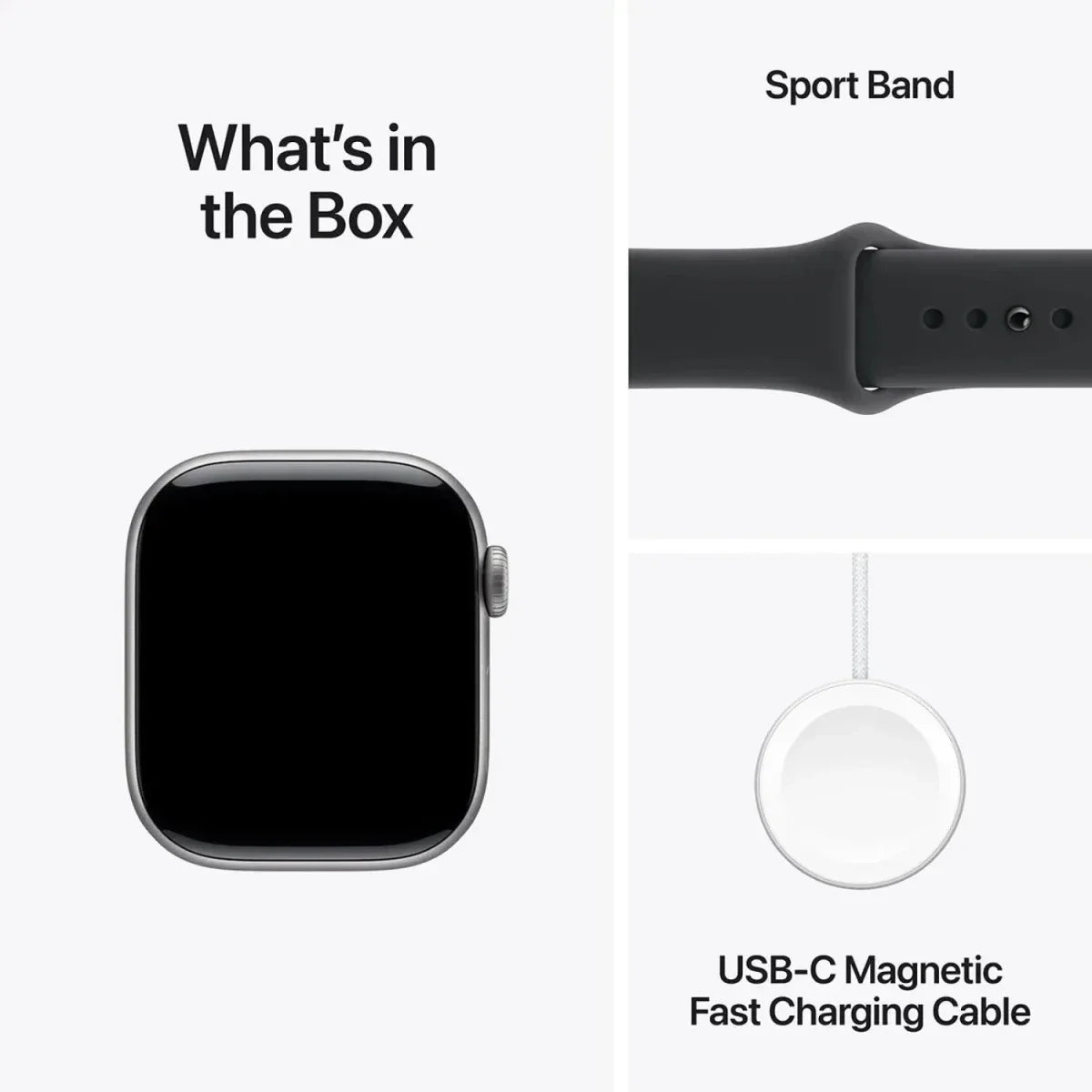 Apple Watch Series 11 Smartwatch 42mm Space Grey Aluminium Black Sport Band S/M