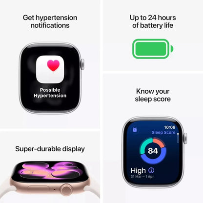 Apple Watch Series 11 Smartwatch 46mm Gray, Rose Gold, Jet Black, Aluminium Black Sport Band M/L