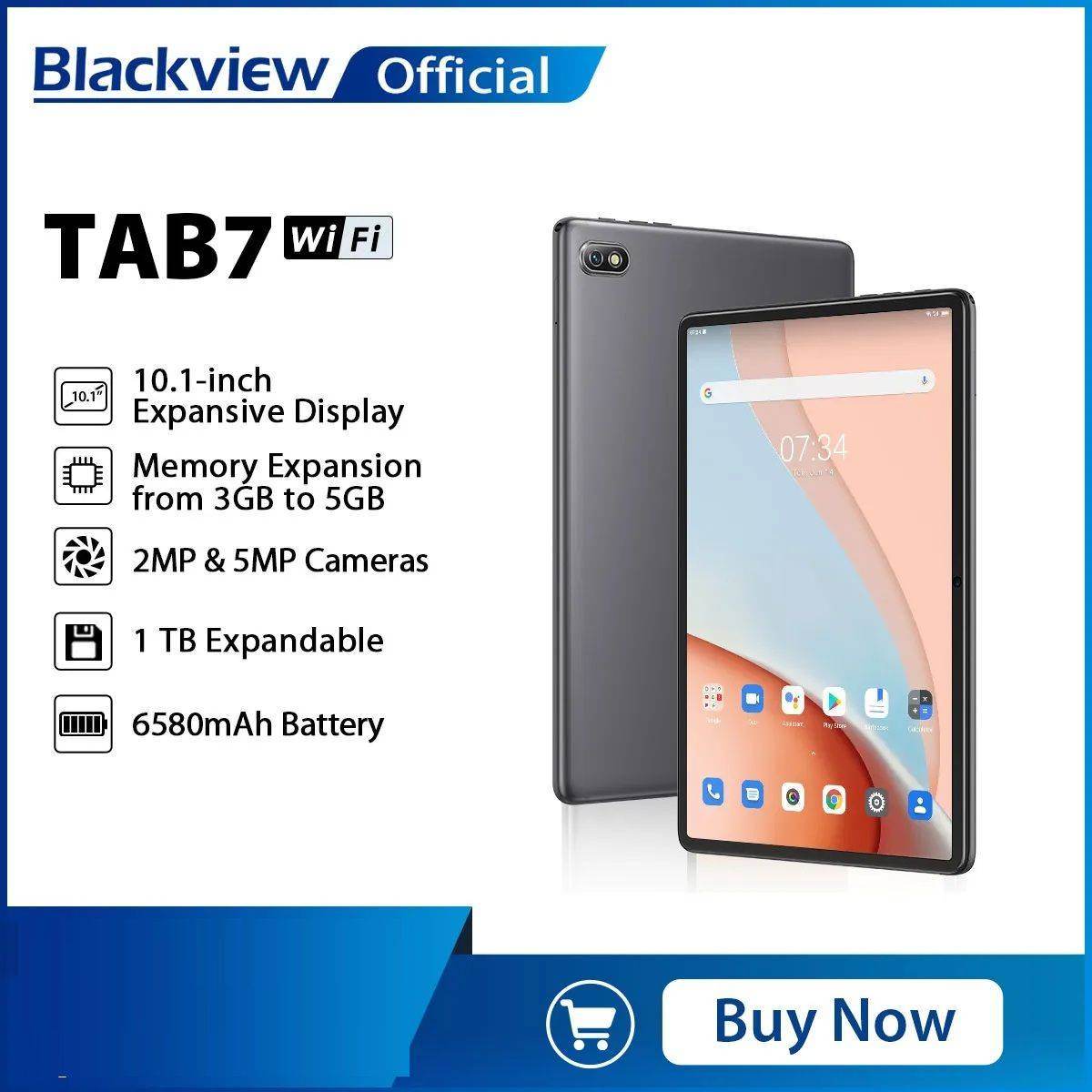Blackview Tab 7 WiFi Tablet - 10.1'' HD+ Display for Seamless Streaming and Multitasking