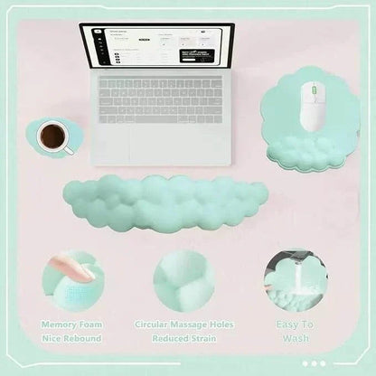 Ergonomic Cloud Wrist Rest Set – Comfort Your Workspace with 3-Piece Memory Foam Support