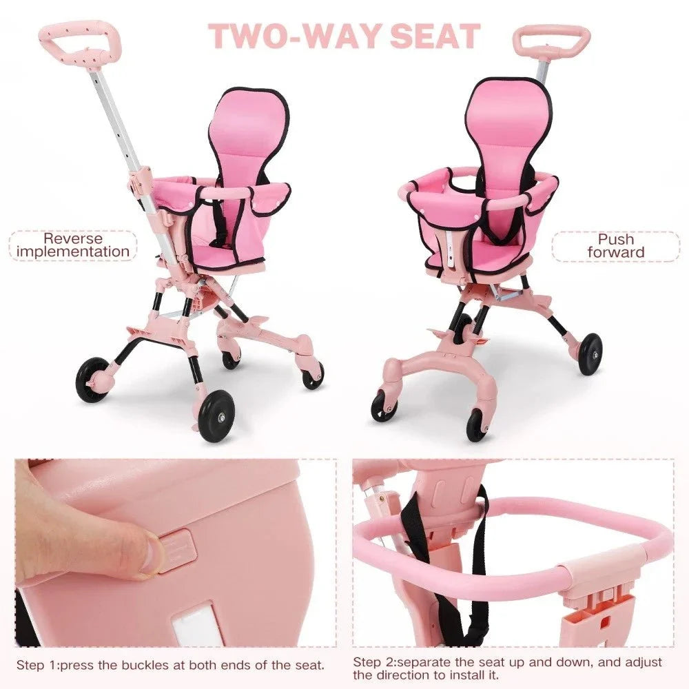 Compact Travel Pram Stroller Baby Lightweight One Hand Fold Buggy Pushchair UK