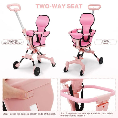 Compact Travel Pram Stroller Baby Lightweight One Hand Fold Buggy Pushchair UK