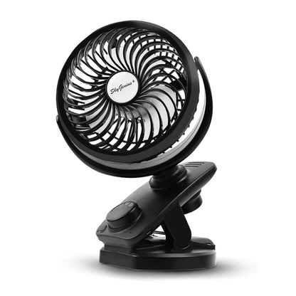 FITFORT Portable Clip-On Fan | USB Rechargeable with LED Light