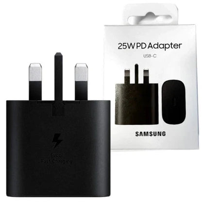 Genuine Samsung Charger 25W Super Fast UK Mains Plug USB-C - Black -NEW