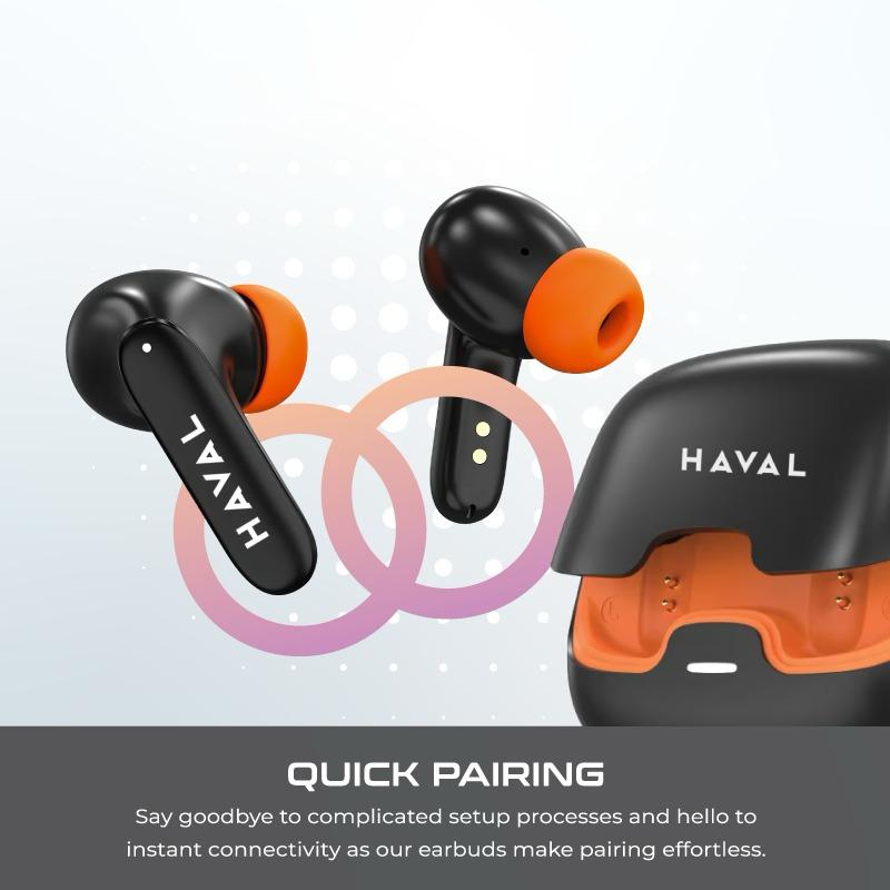 HAVAL Z40 Pro Wireless Earbuds, 4 ENC Noise Cancelling Mic,100h Playtime, Bluetooth 5.4 & IPX5 Waterproof,