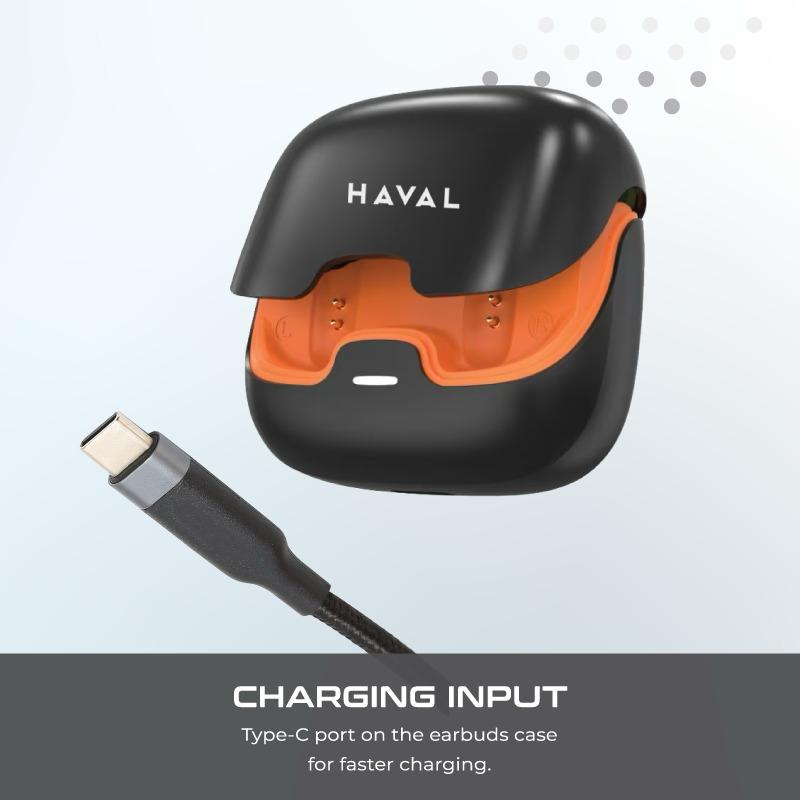 HAVAL Z40 Pro Wireless Earbuds, 4 ENC Noise Cancelling Mic,100h Playtime, Bluetooth 5.4 & IPX5 Waterproof,