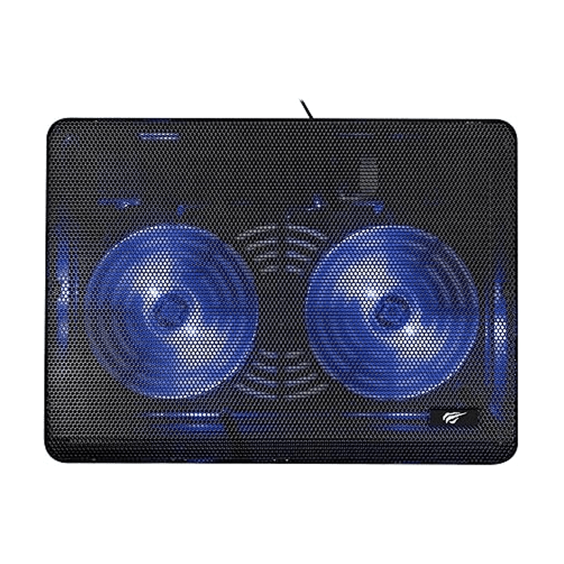 Havit F2035 Laptop Cooling Pad – Dual 140mm Fans, Blue LED, Ergonomic Stand (14"-15.6")