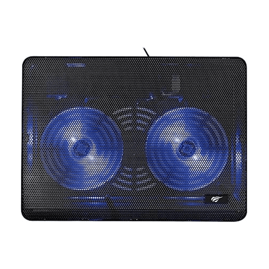 Havit F2035 Laptop Cooling Pad – Dual 140mm Fans, Blue LED, Ergonomic Stand (14"-15.6")