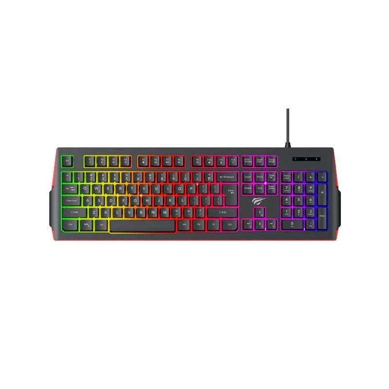 Havit KB866L USB RGB Membrane Gaming Keyboard – Multi-Function Backlit, Anti-Ghosting, 104 Keys (Black)