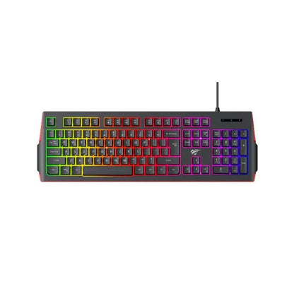 Havit KB866L USB RGB Membrane Gaming Keyboard – Multi-Function Backlit, Anti-Ghosting, 104 Keys (Black)