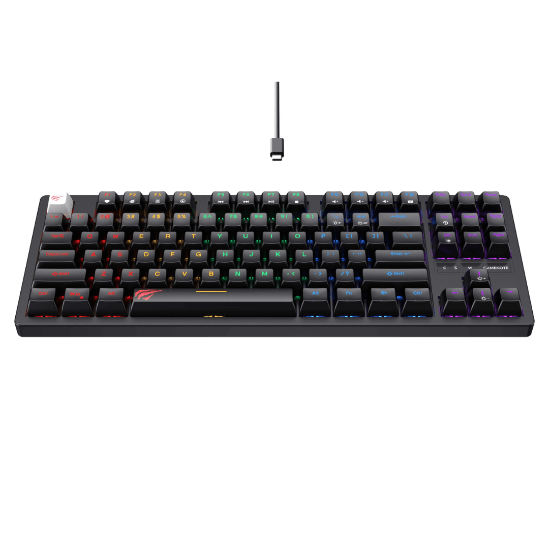 Havit KB892L TKL Mechanical Gaming Keyboard – Blue Switch, RGB Backlit, 87 Keys
