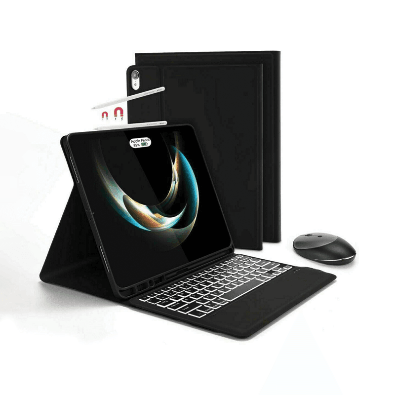 Jelly Comb Keyboard Case for iPad Air 4 (10.9", 2020/2022) – Wireless Bluetooth Keyboard with Touchpad, Adjustable Stand, Auto Sleep/Wake (Black)