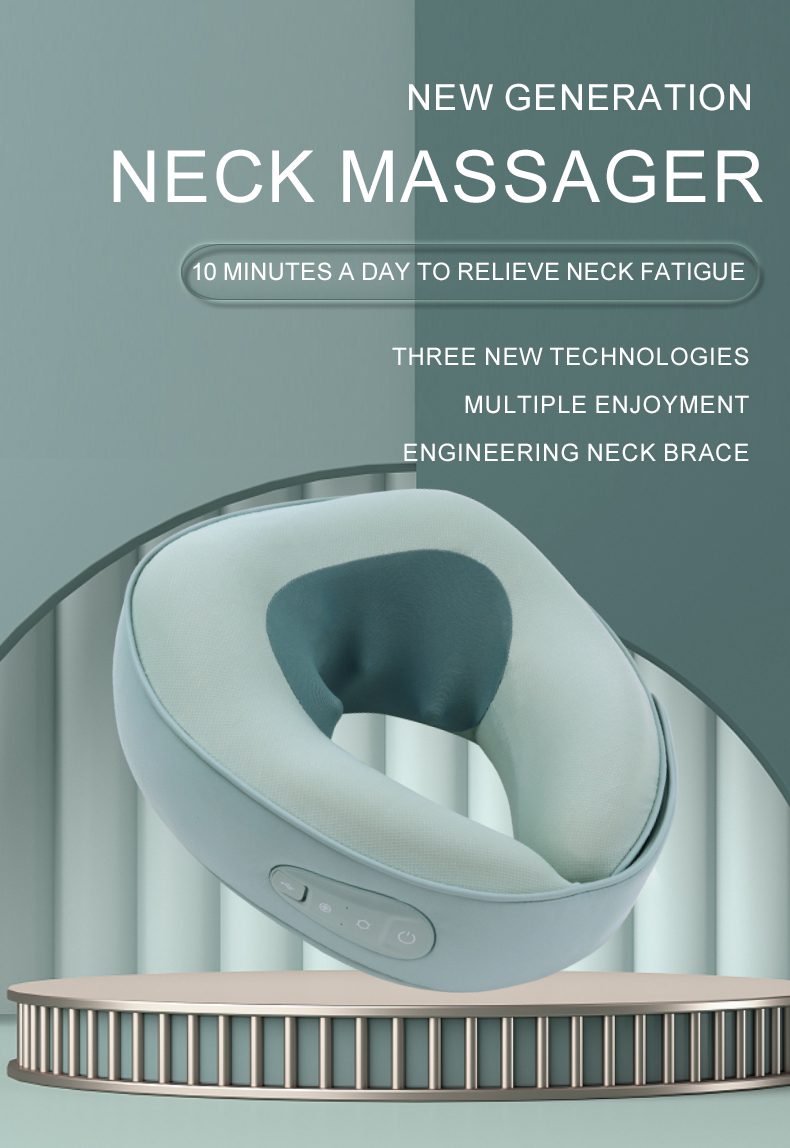Neck Massager  with Heat - Cervical Pillow Deep Tissue Kneading for Back - Rechargeable Cordless 3D Kneading Massage Cushion Relieve Muscle Pain, for Home, Women Ideal Gift (Green)