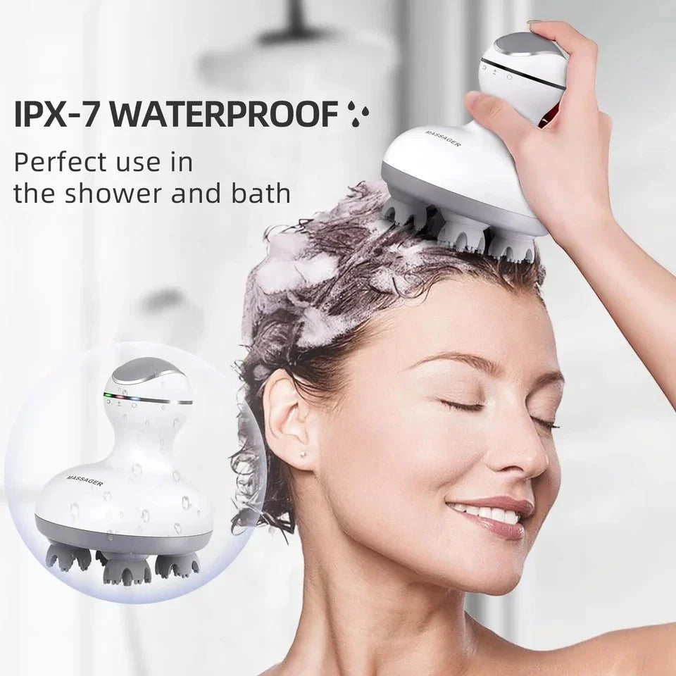 Portable Mini Scalp Massager Rechargeable Head