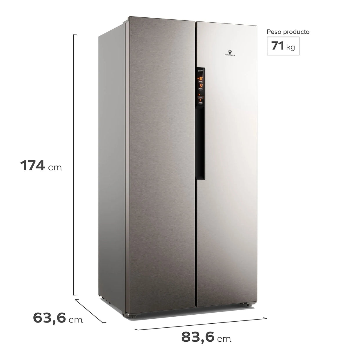 Refrigerador 430L No Frost Side By Side MAS430 Mademsa