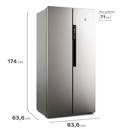 Refrigerador 430L No Frost Side By Side MAS430 Mademsa
