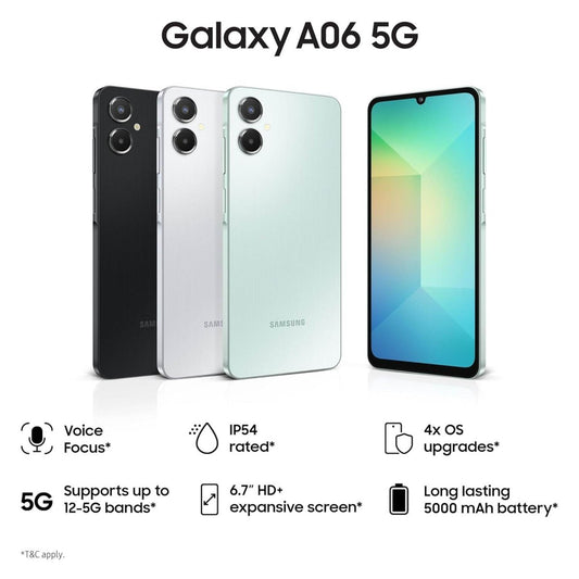 Samsung Galaxy A06 5G (4GB RAM / 64GB / 128GB) – 90Hz Display, 50MP Camera, 5000mAh Battery
