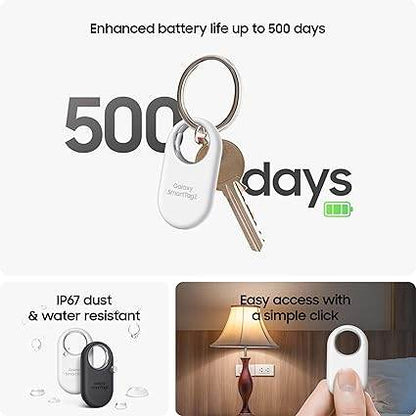 Samsung Galaxy SmartTag2 Bluetooth Tracker (Black) – 500+ Day Battery, Compass View, IP67 Waterproof