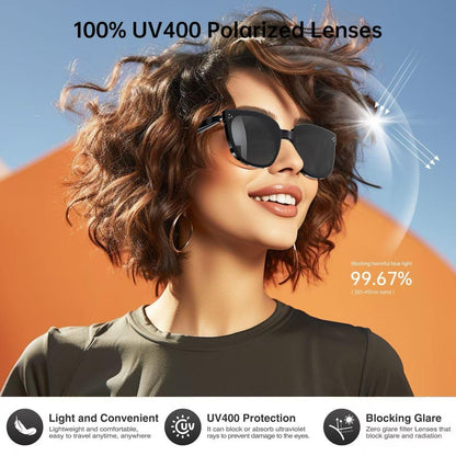 Smart Glasses Headset Wireless Bluetooth Sunglasses (1008) – Open-Ear Audio, Hands-Free Mic, Sport Design (Black)