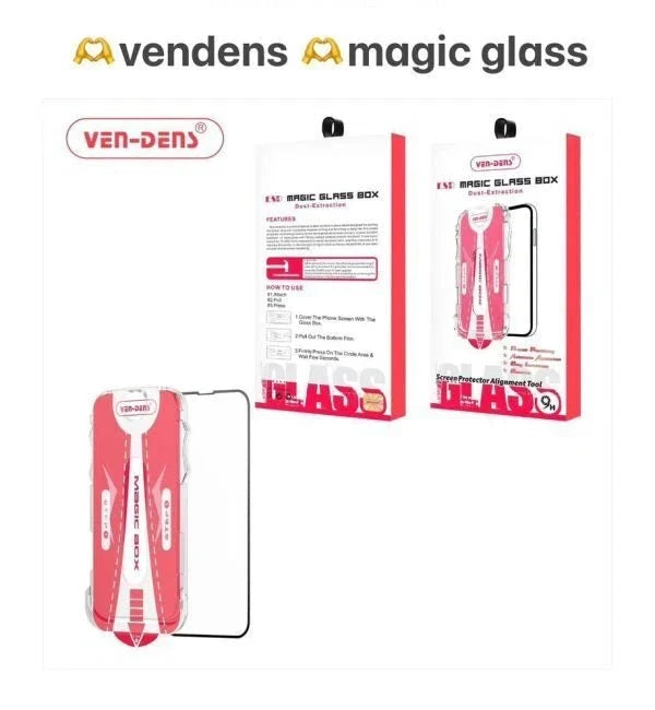 VEN-DENS iPhone Series 12/13/14/15/16/17 Pro Max Magic Glass Box Full Screen Protector