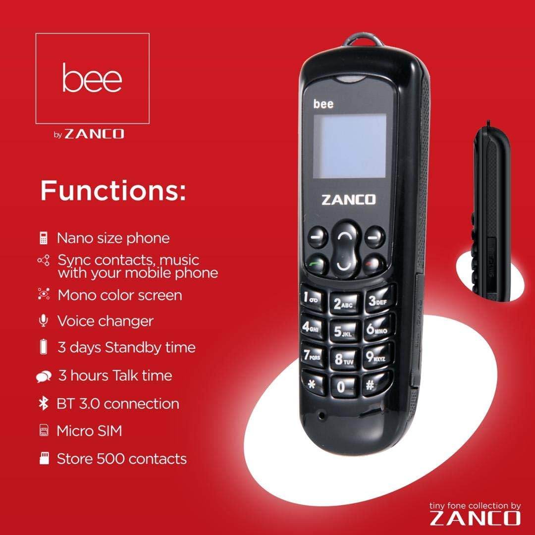 Zanco Bee  – World's Thinnest Mini Mobile Phone – Bluetooth Dialer, Voice Changer, MP3 & FM Radio