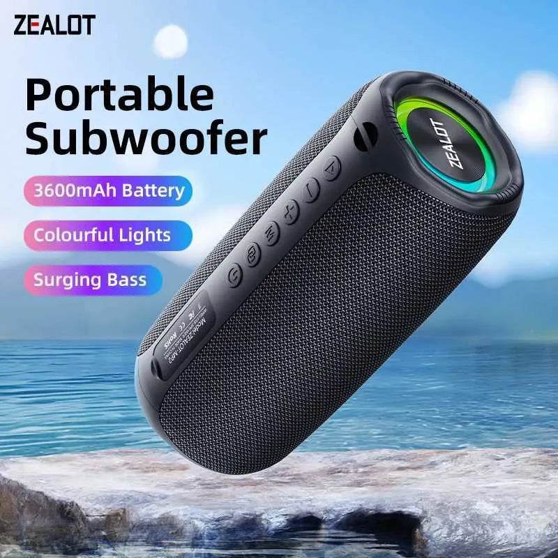 ZEALOT-MP2 Portable Bluetooth Speaker – IPX5 Waterproof, 360° Stereo Sound, Camping & Hiking