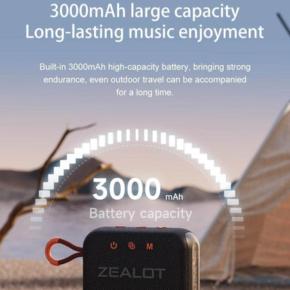 ZEALOT S75 Waterproof & Sandproof Beach Speaker – HiFi Stereo Sound, Rugged Outdoor Design