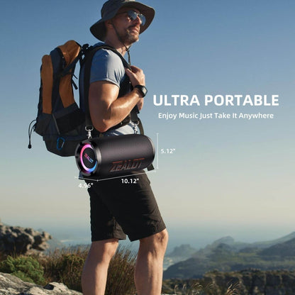 ZEALOT S76 Portable Bluetooth Speaker – 50W Heavy Bass, IPX6 Waterproof, Outdoor Boombox